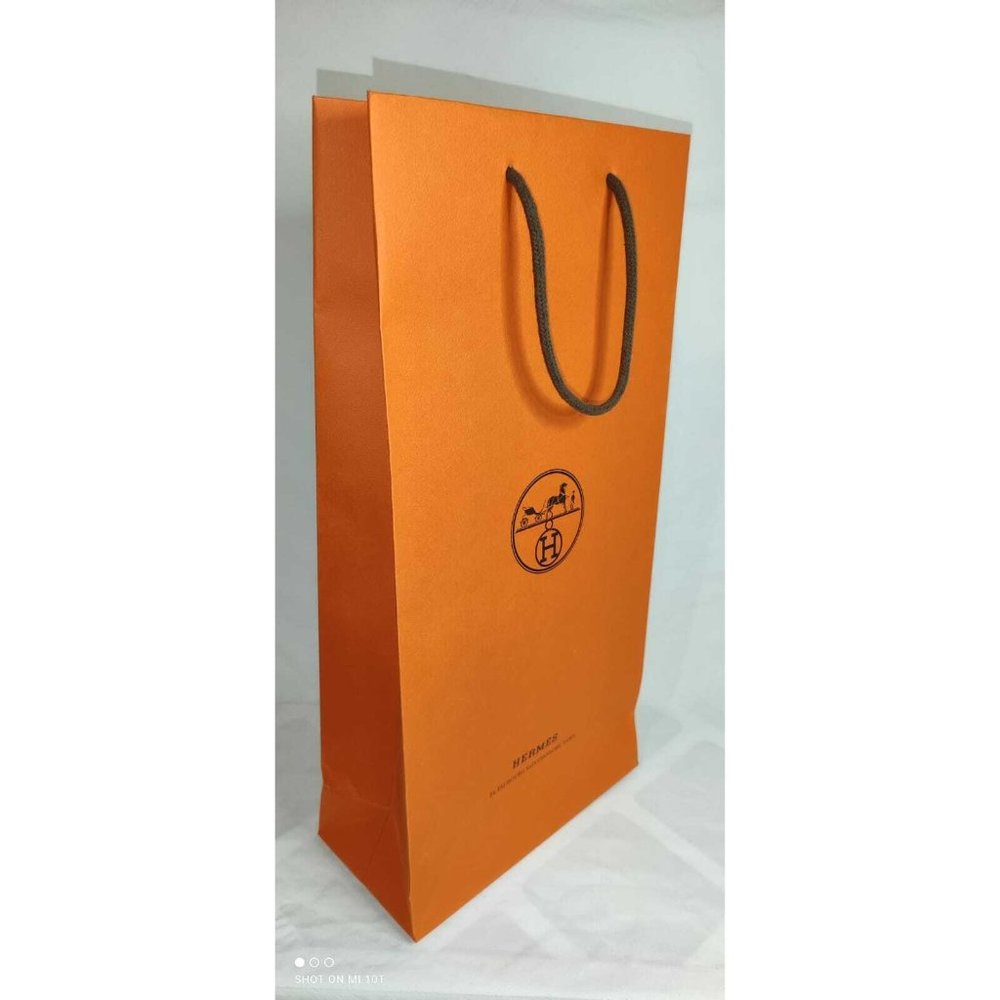 Hermes Paper Reusable Shopping Bag Orange 16.4" x 8.2" x 4" - Picture 1 of 7